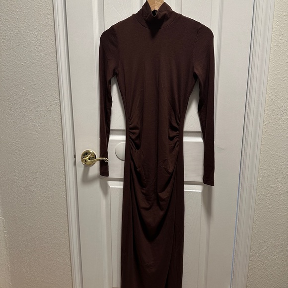 Lexi Rib Ruched Turtleneck Dress - Picture 5 of 5